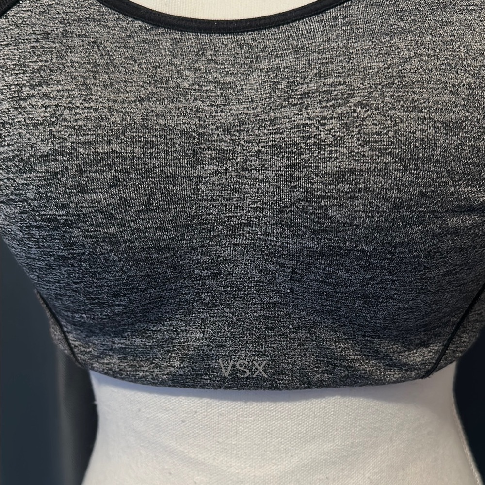 Victoria's Secret 🔥SALE Sport Gray and Black Racerback Sports Bra 36B - Picture 2 of 5